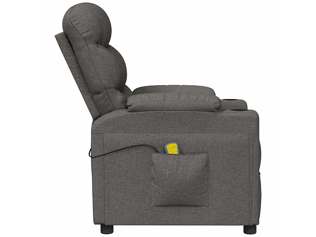 Massagesessel Dunkelgrau Stoff