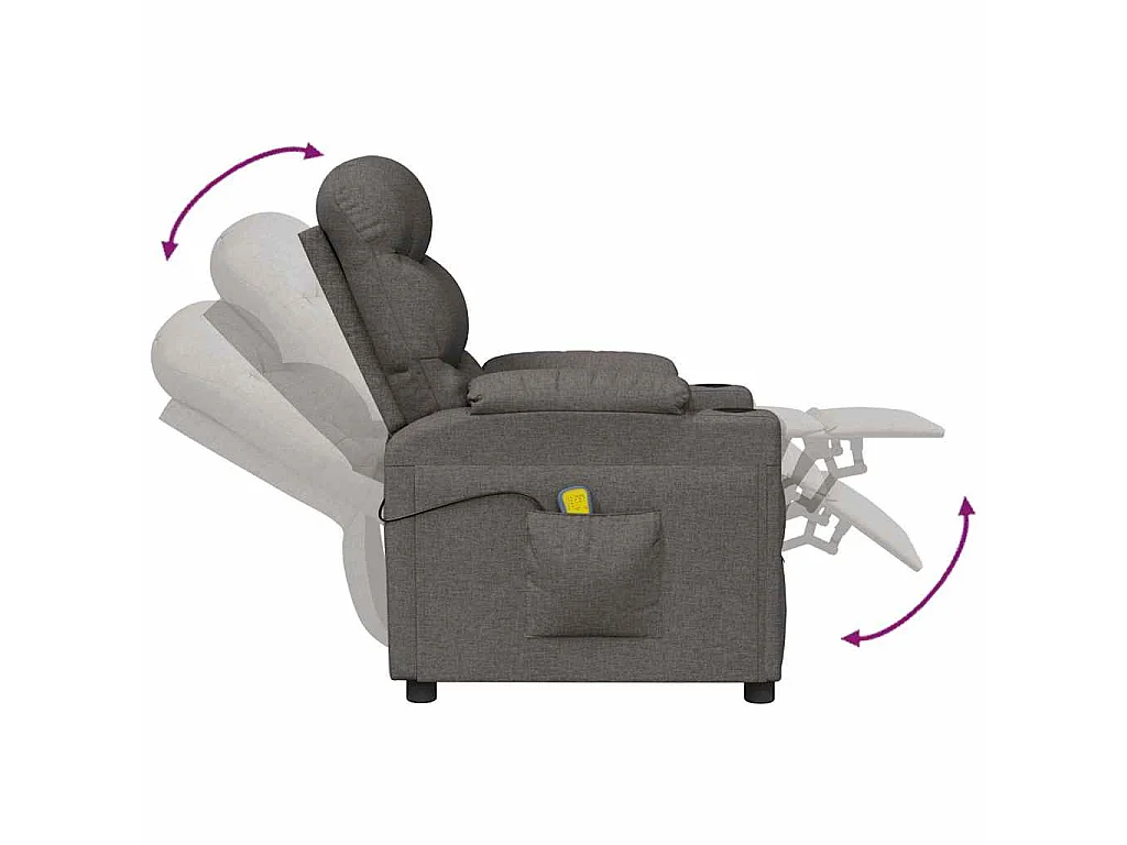 Massagesessel Dunkelgrau Stoff