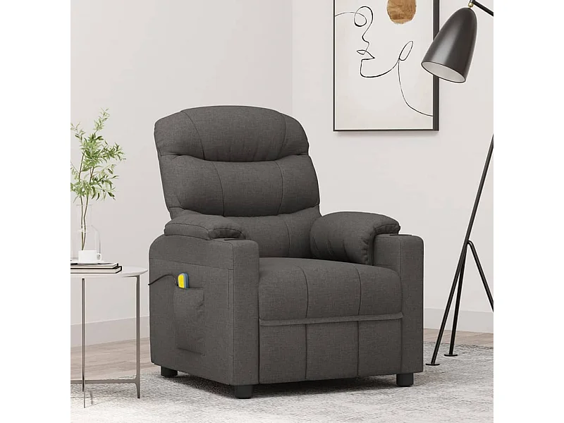 Fauteuil de massage Gris foncé Tissu