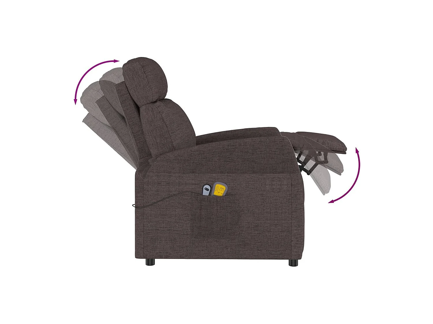 Fauteuil électrique de massage Marron foncé Tissu