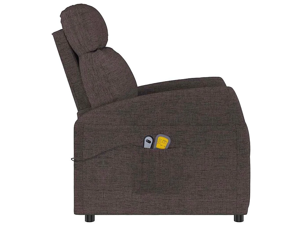Fauteuil électrique de massage Marron foncé Tissu