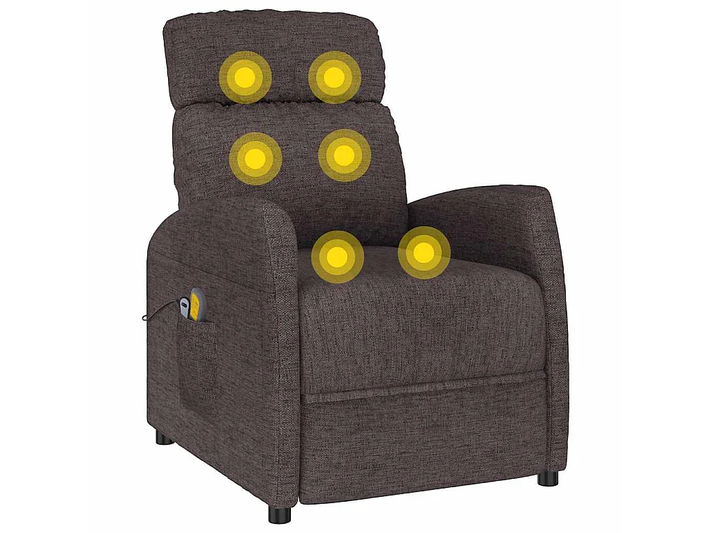 Fauteuil électrique de massage Marron foncé Tissu