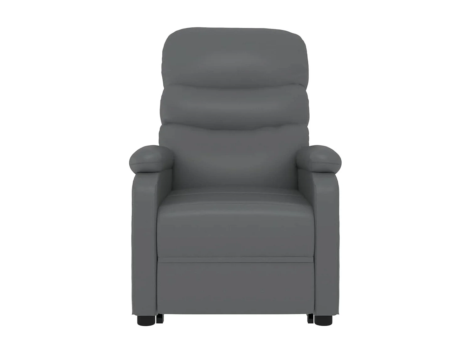 Sillón elevable de cuero sintético gris antracita