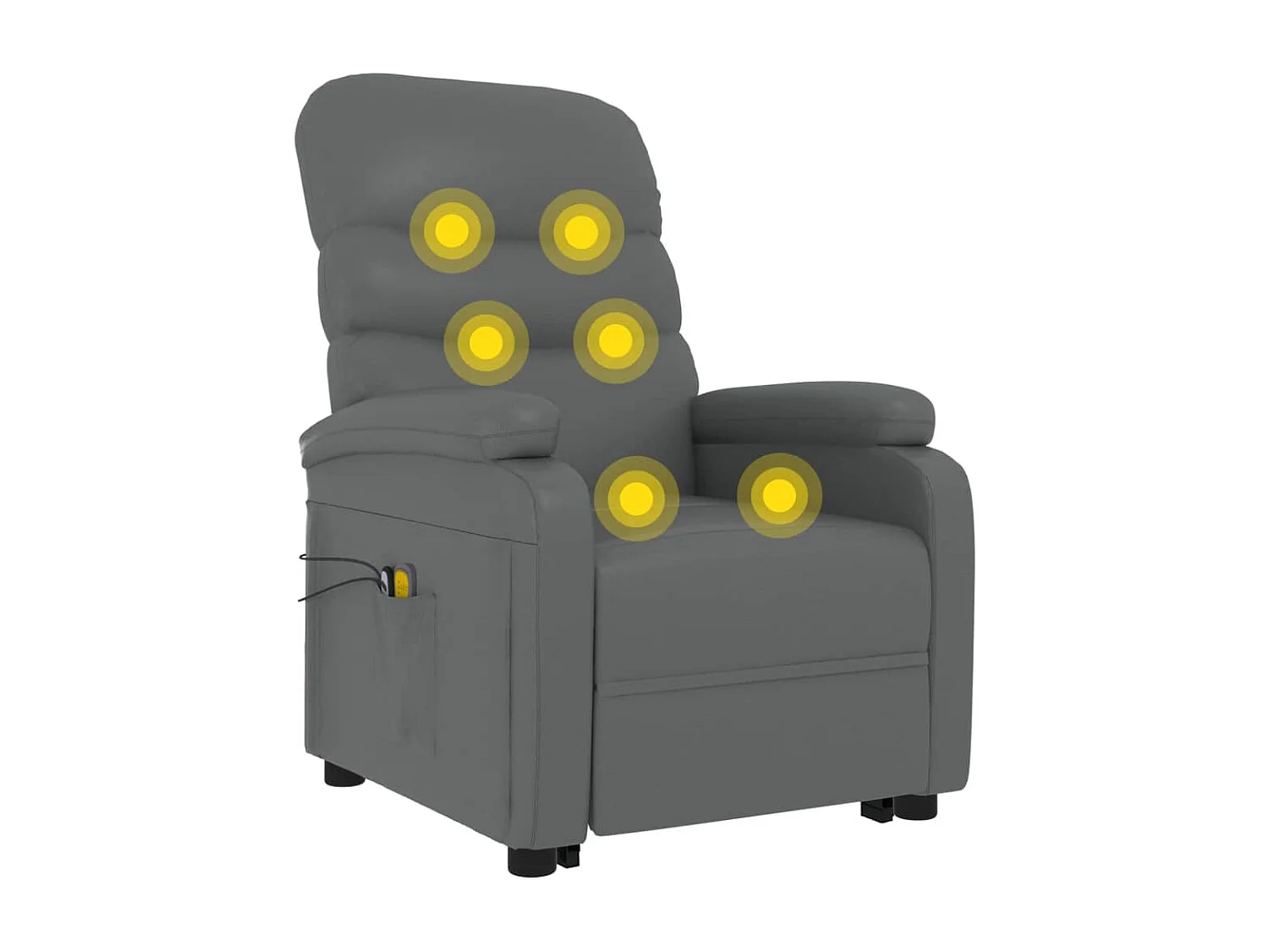 Sillón elevable de cuero sintético gris antracita