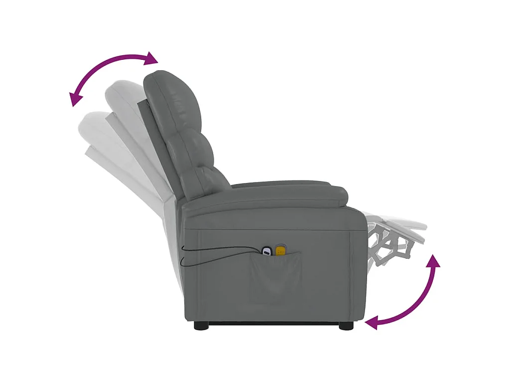 Fauteuil de massage Anthracite Similicuir
