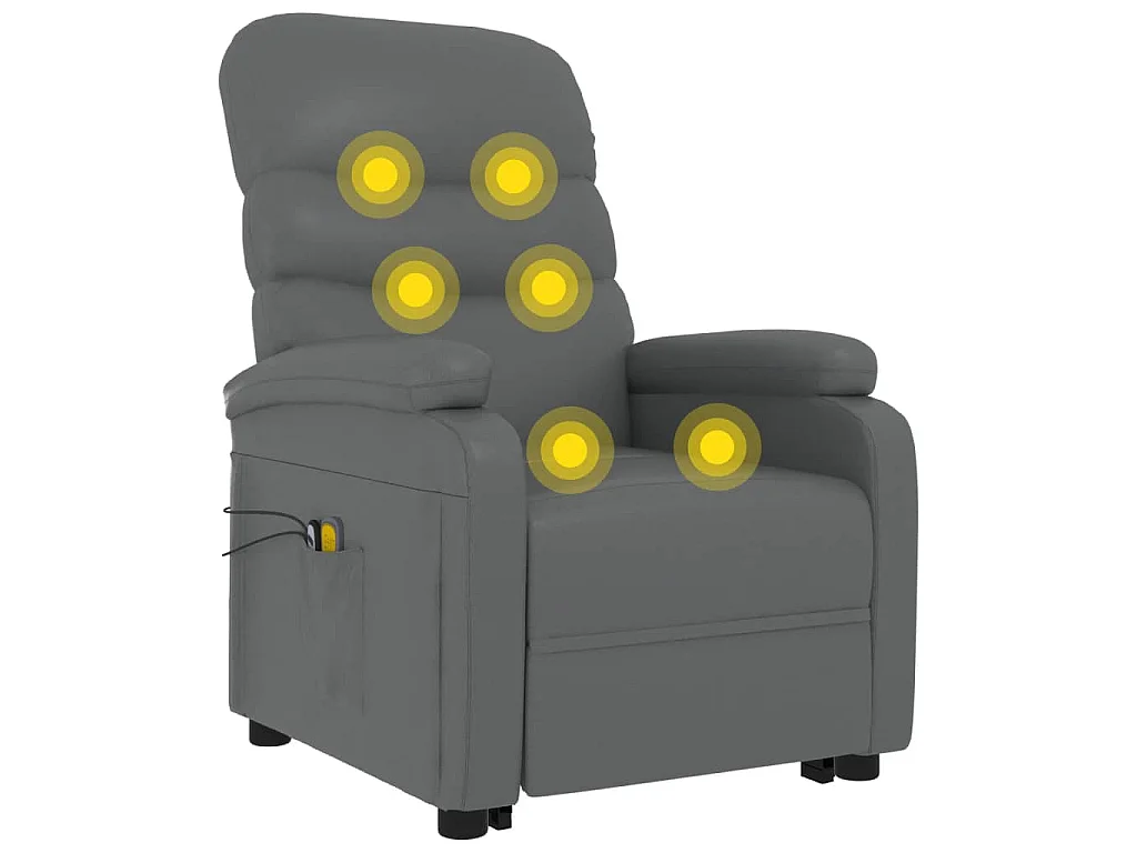 Fauteuil de massage Anthracite Similicuir