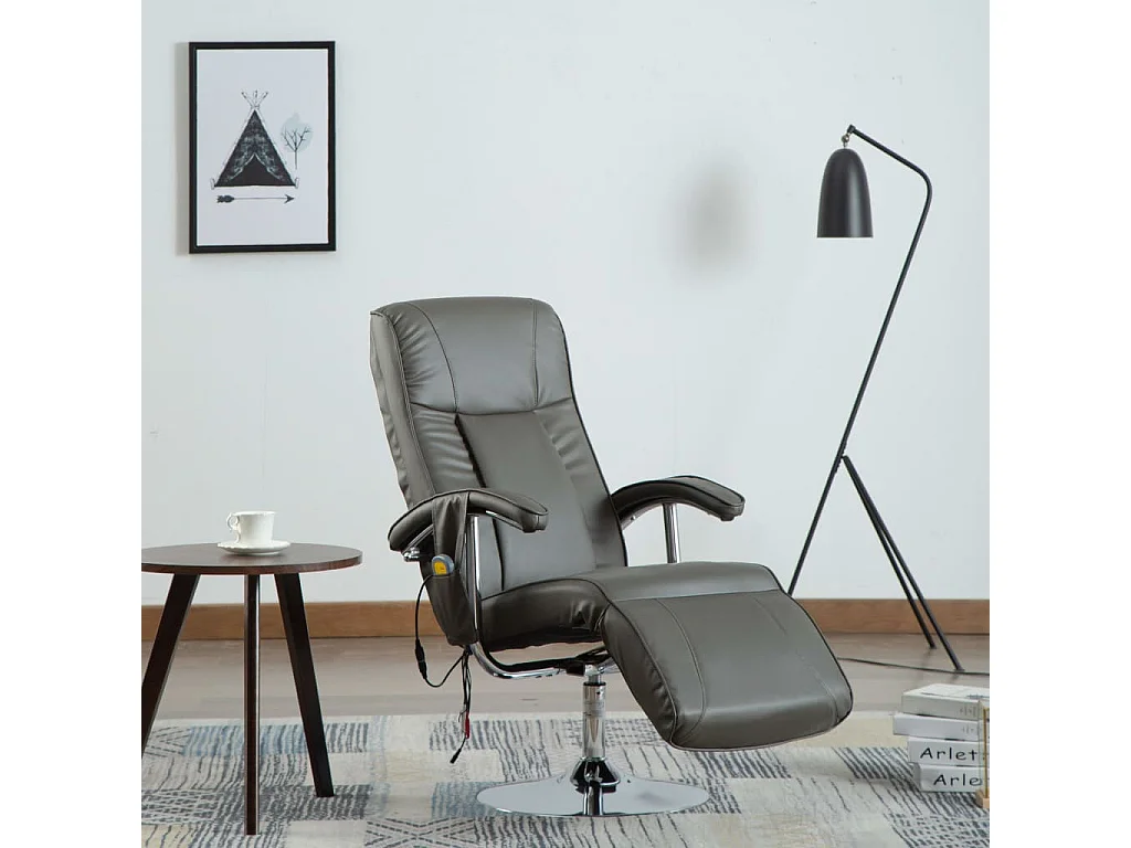 Massagesessel Grau Kunstleder
