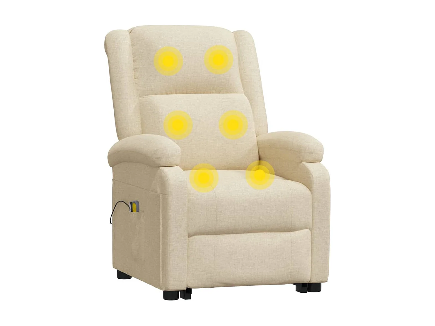 Massagesessel mit Aufstehhilfe Creme Stoff