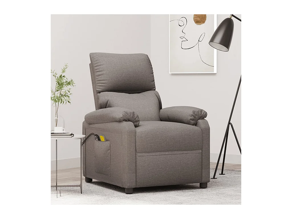 Massagesessel Elektrisch Taupe Stoff