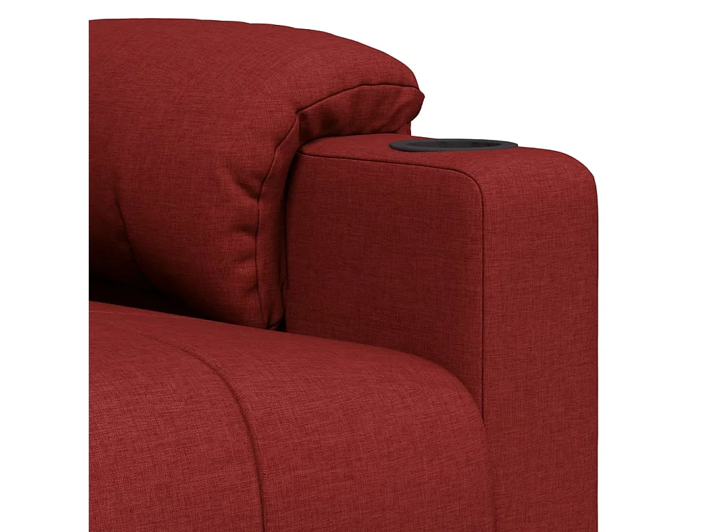 Poltrona de massagens elétrica reclinável tecido vermelho tinto