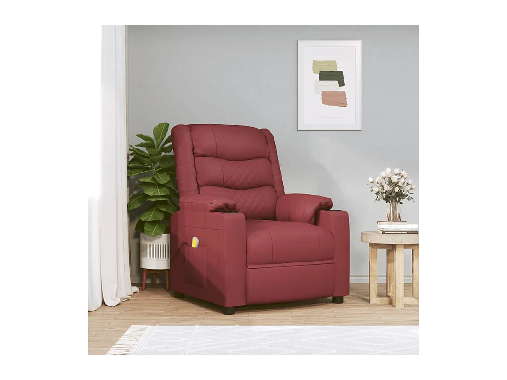 Fauteuil de massage Rouge bordeaux Similicuir