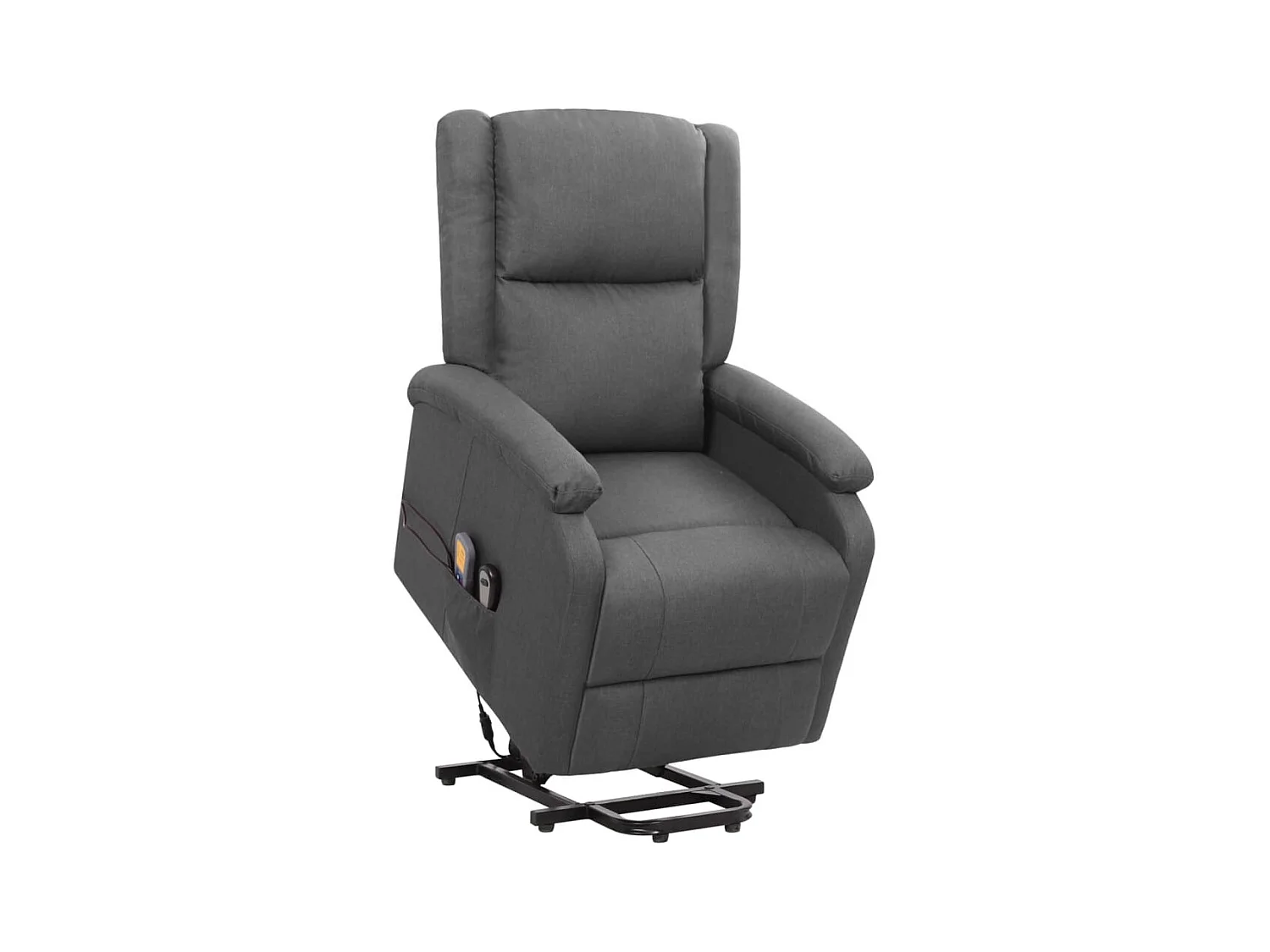 Massagesessel mit Aufstehhilfe Dunkelgrau Stoff