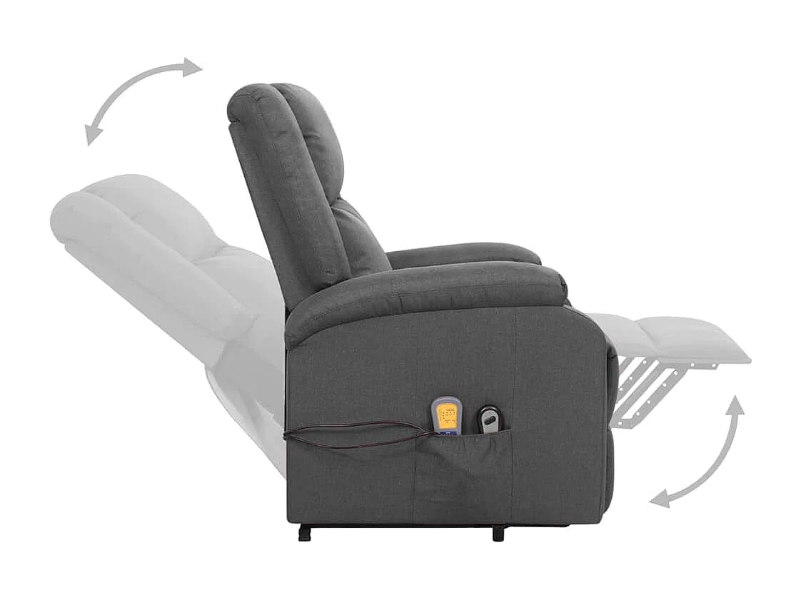 Fauteuil de massage inclinable Gris foncé Tissu