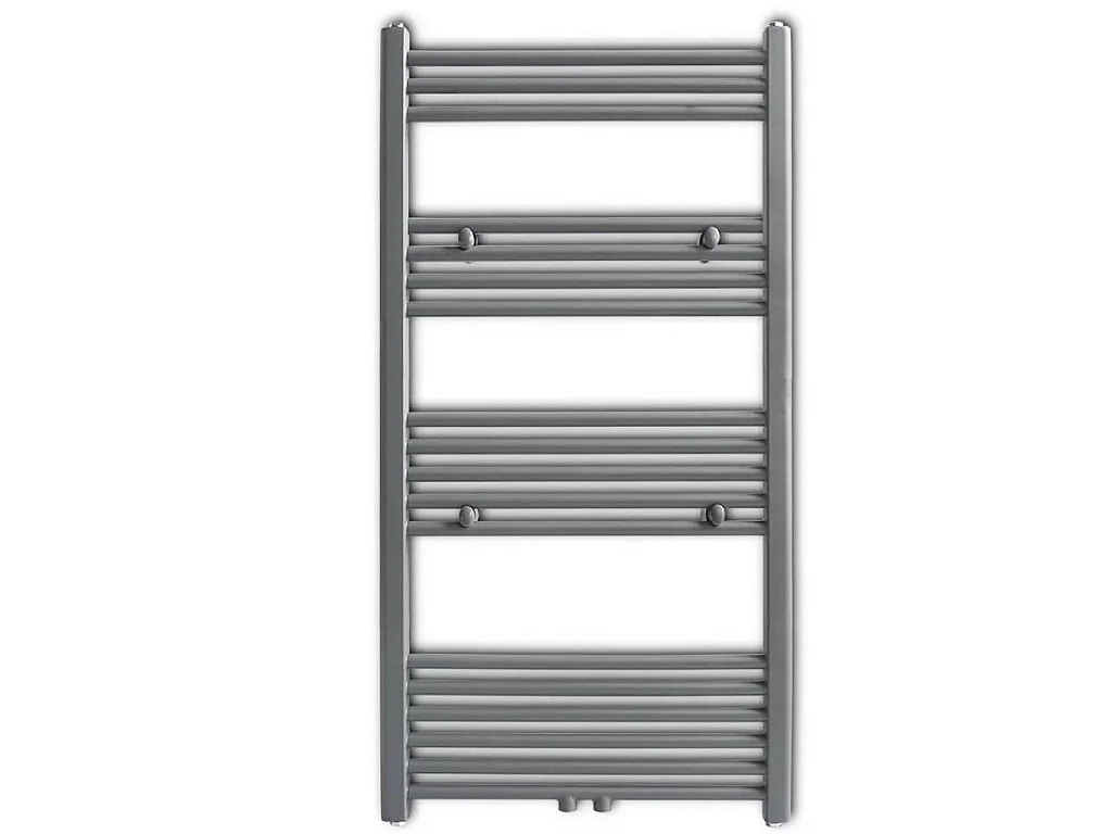Sèche-serviettes eau chaude à rails droits gris 600x1160 mm
