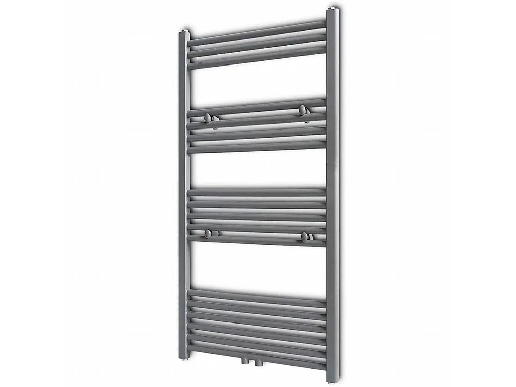 Sèche-serviettes eau chaude à rails droits gris 600x1160 mm