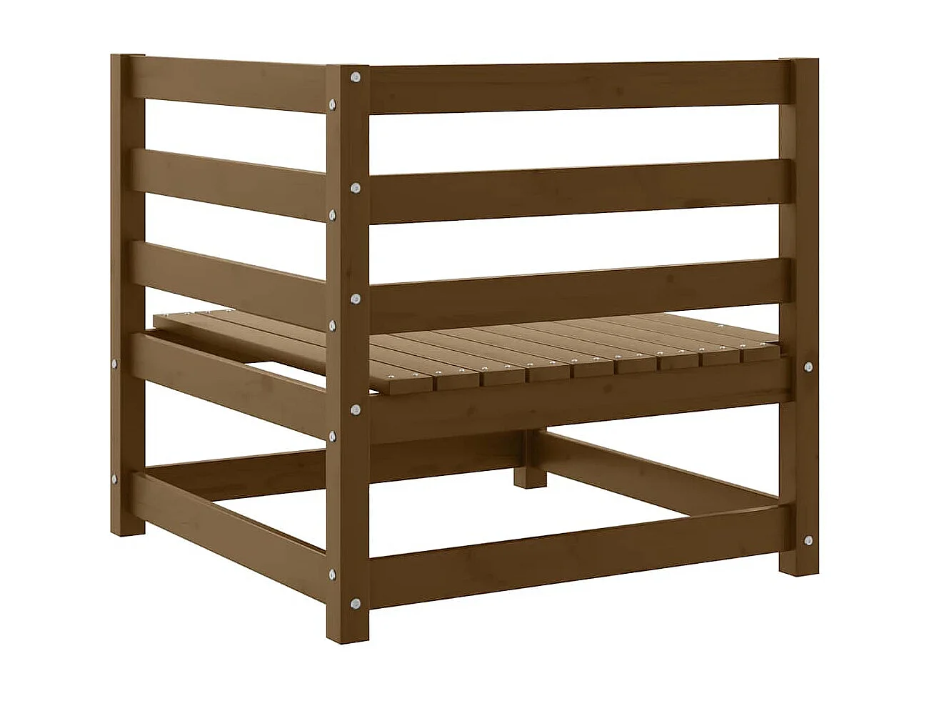 Canapés d'angle de jardin 2 pcs marron miel bois de pin solide