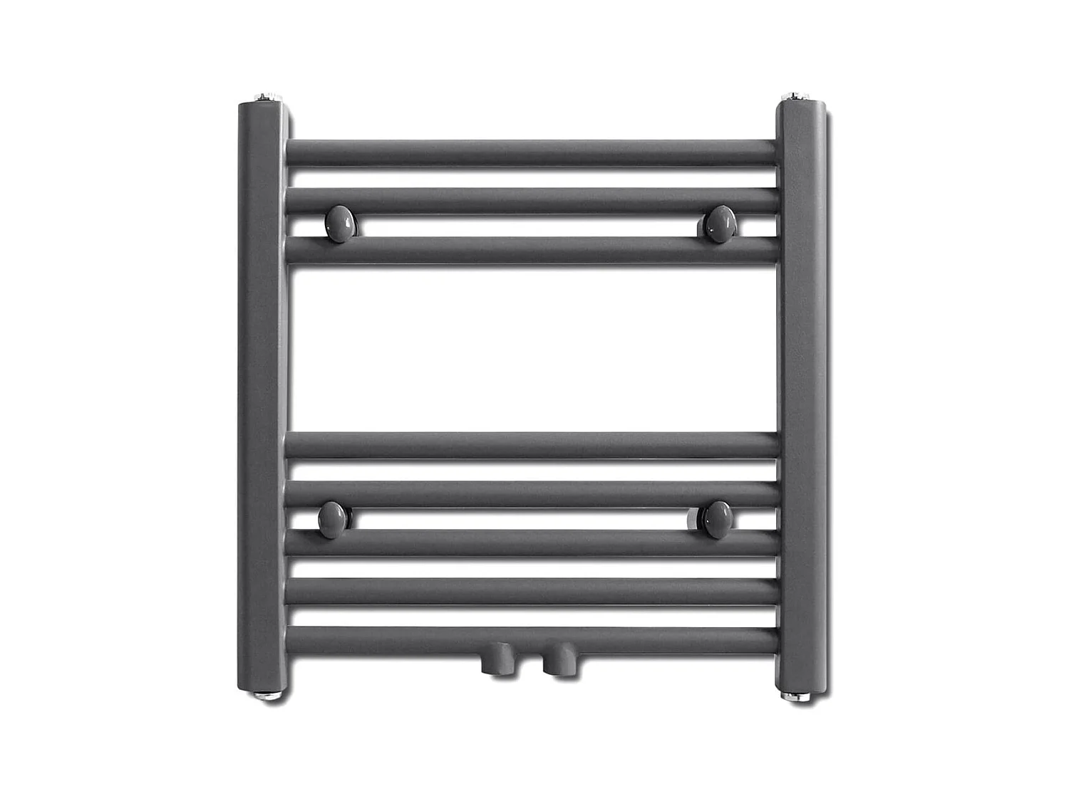 Sèche-serviettes eau chaude à rails droits gris de 480 x 480 mm