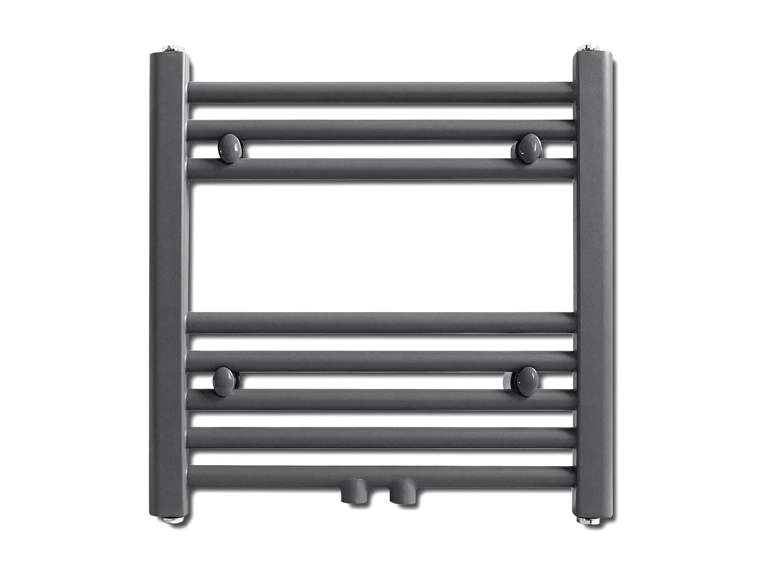 Sèche-serviettes eau chaude à rails droits gris de 480 x 480 mm