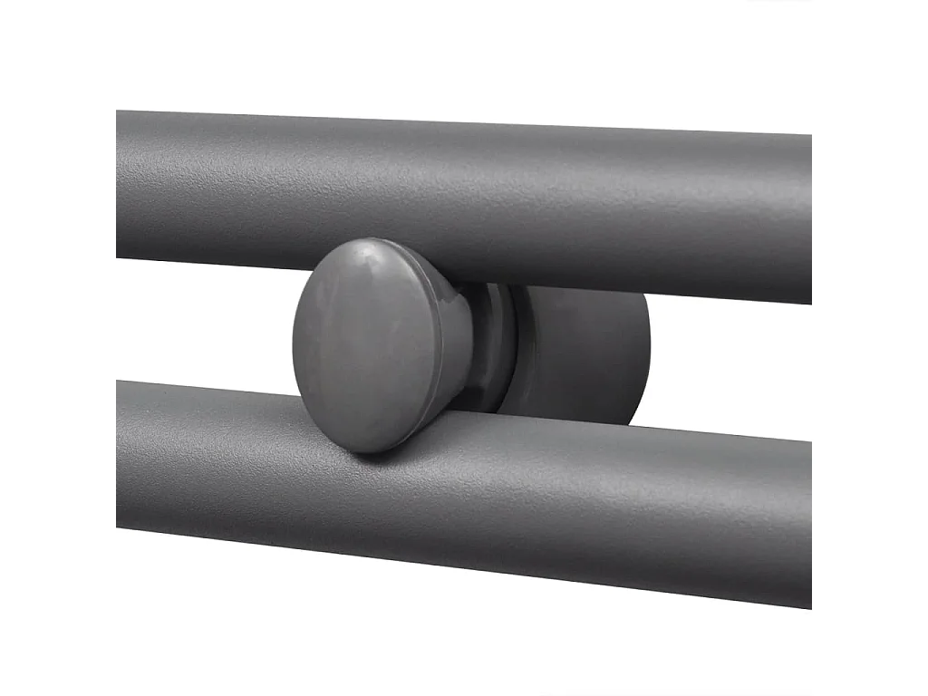 Sèche-serviettes eau chaude à rails droits gris de 480 x 480 mm