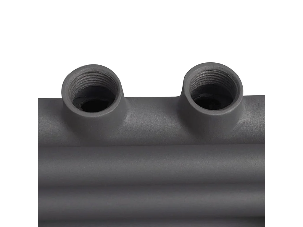 Sèche-serviettes eau chaude à rails droits gris de 480 x 480 mm