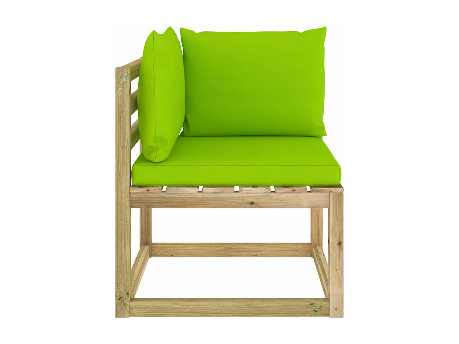 Canapé d'angle de jardin avec coussins Bois imprégné de vert