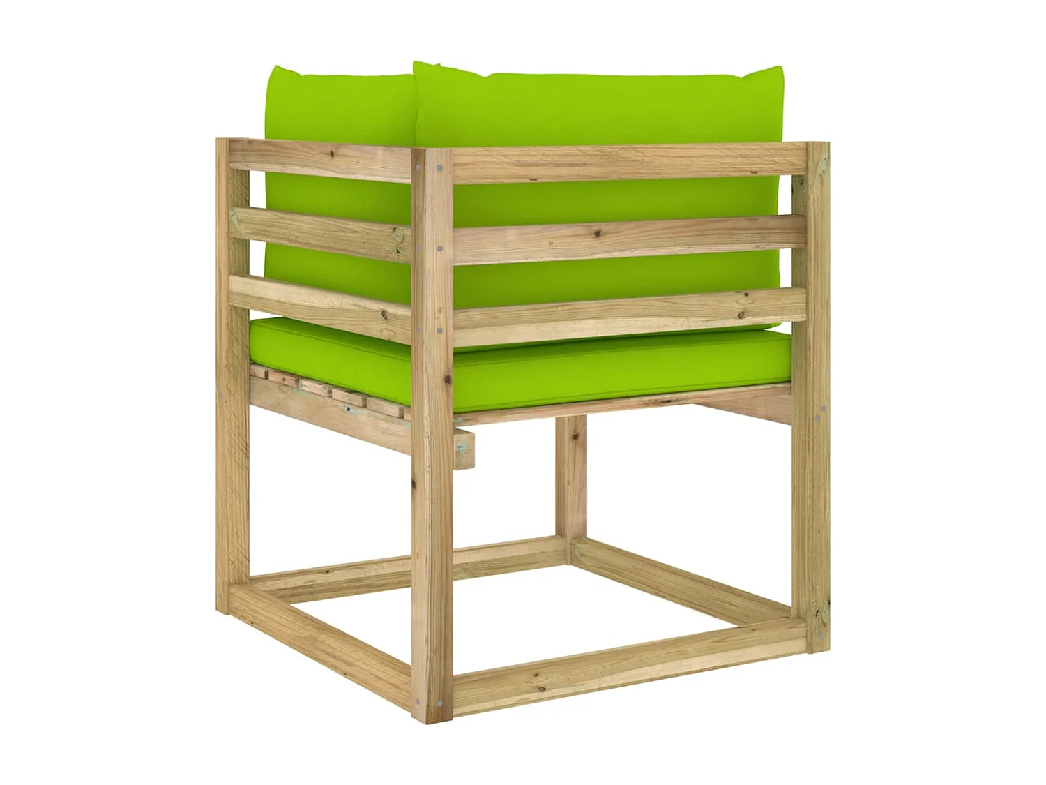 Canapé d'angle de jardin avec coussins Bois imprégné de vert