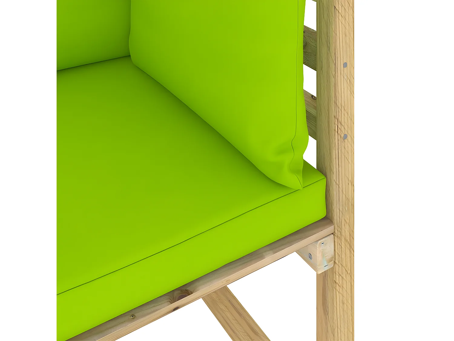 Canapé d'angle de jardin avec coussins Bois imprégné de vert