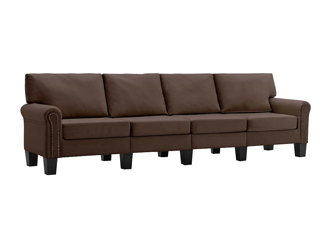 Canapé à 4 places Marron Tissu