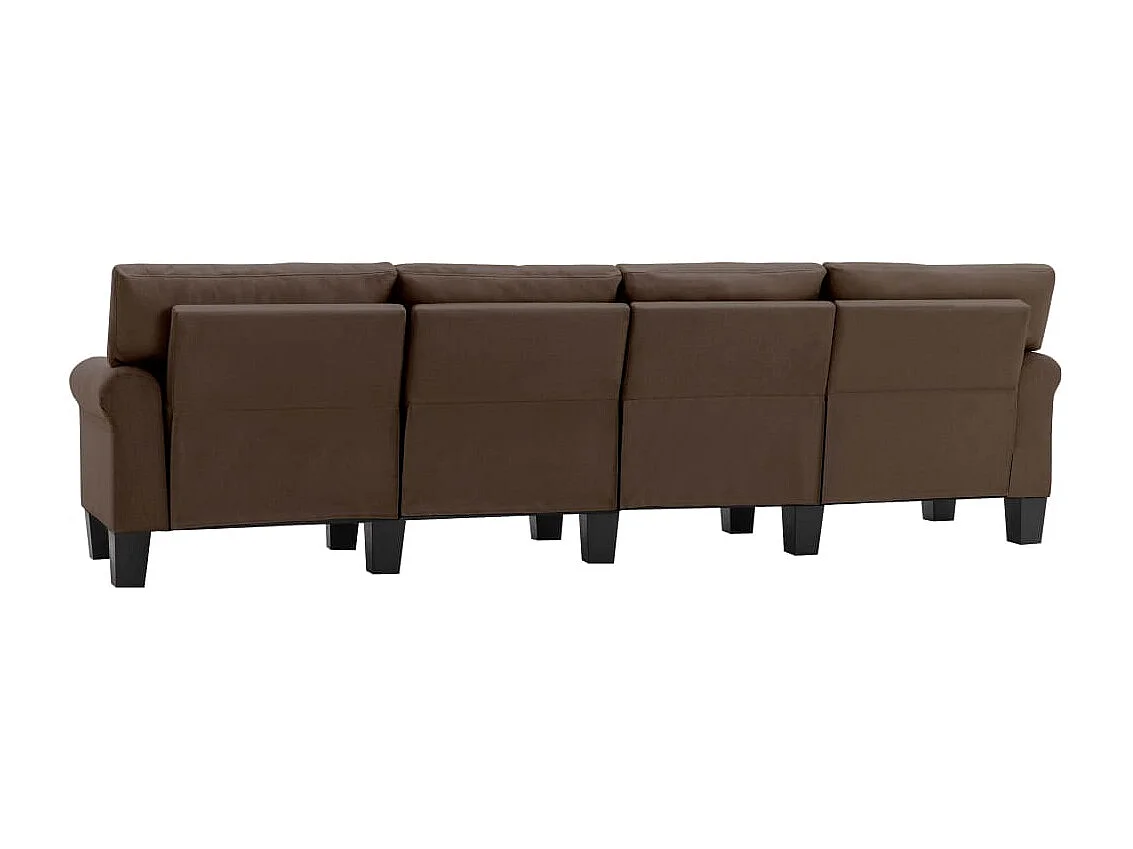 Canapé à 4 places Marron Tissu