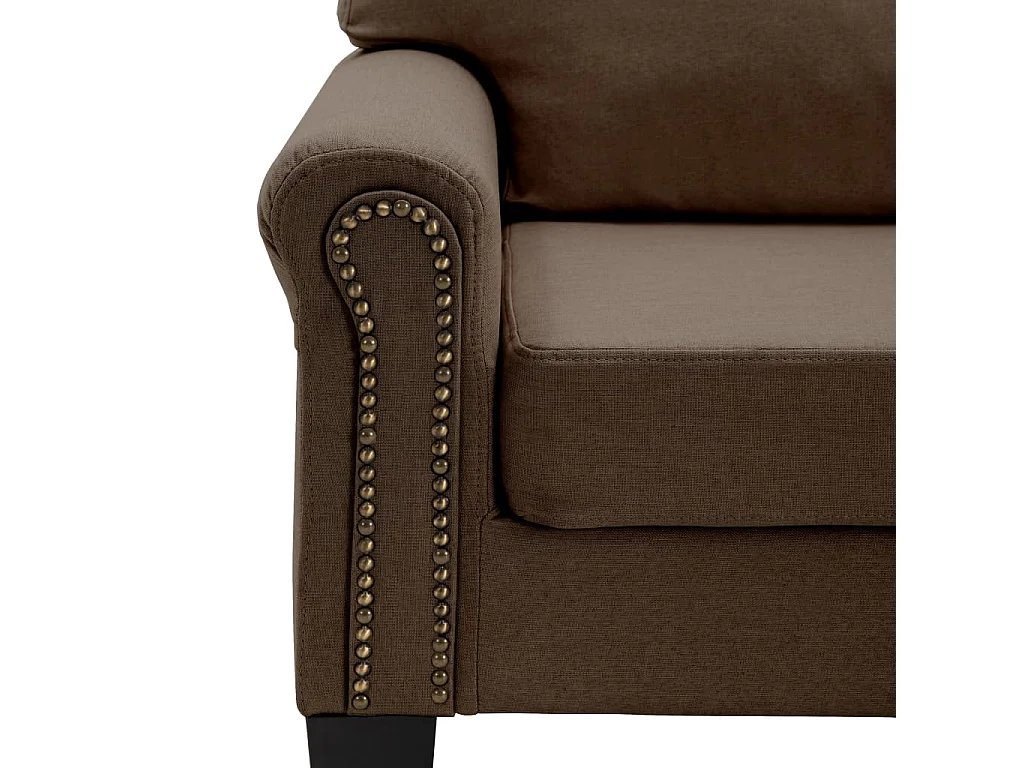 Canapé à 4 places Marron Tissu