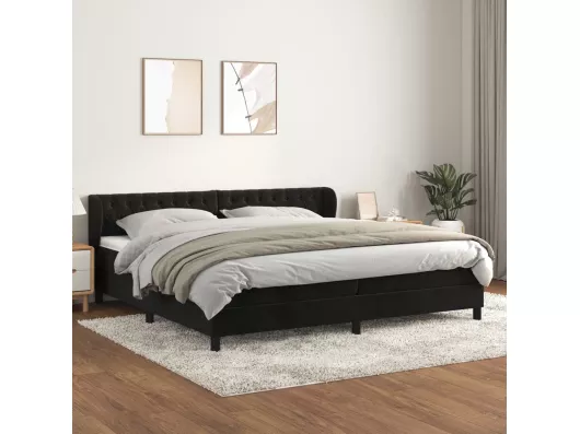 Kauf Unique Boxspringbett und Matratze Schwarz 200x200 cm Samt