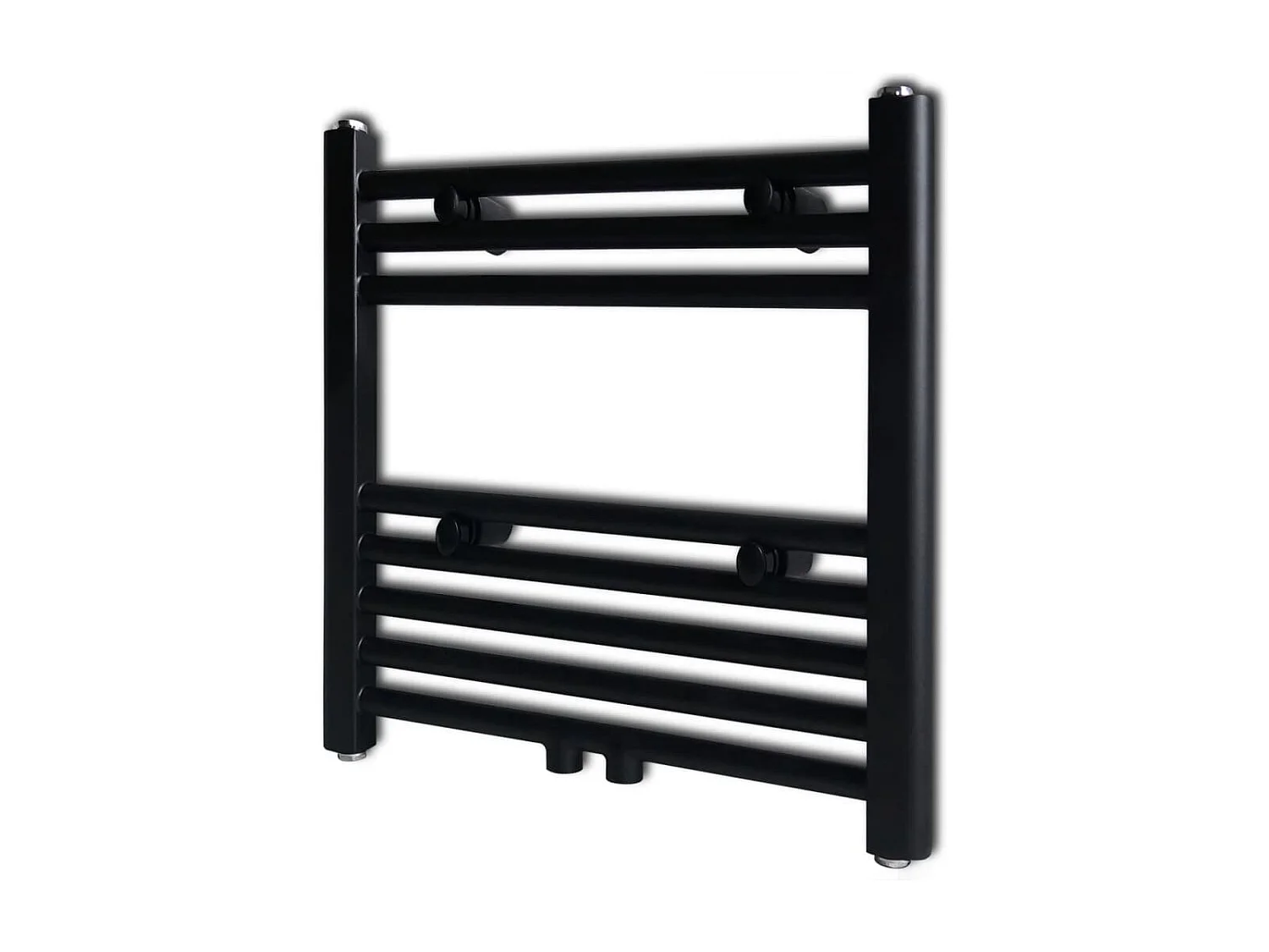 Sèche-serviettes eau chaude à rails droits noir 480 x 480 mm