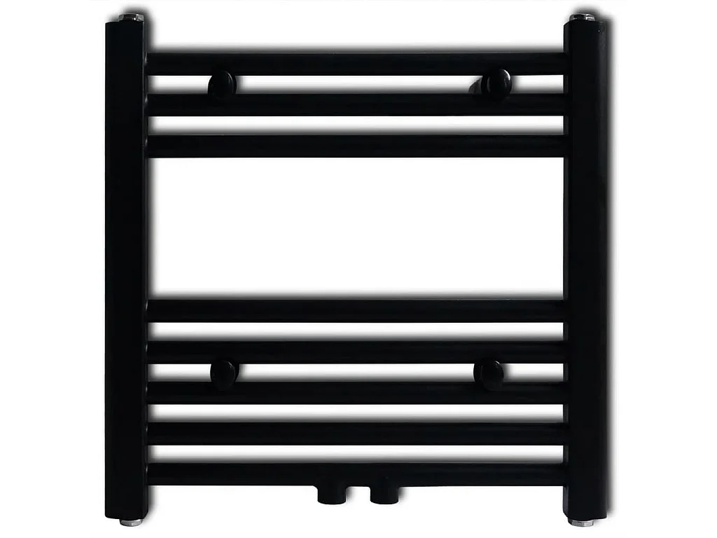 Sèche-serviettes eau chaude à rails droits noir 480 x 480 mm