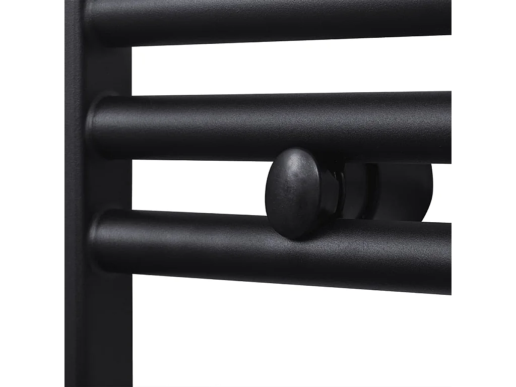 Sèche-serviettes eau chaude à rails droits noir 480 x 480 mm