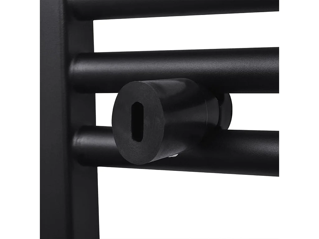 Sèche-serviettes eau chaude à rails droits noir 480 x 480 mm