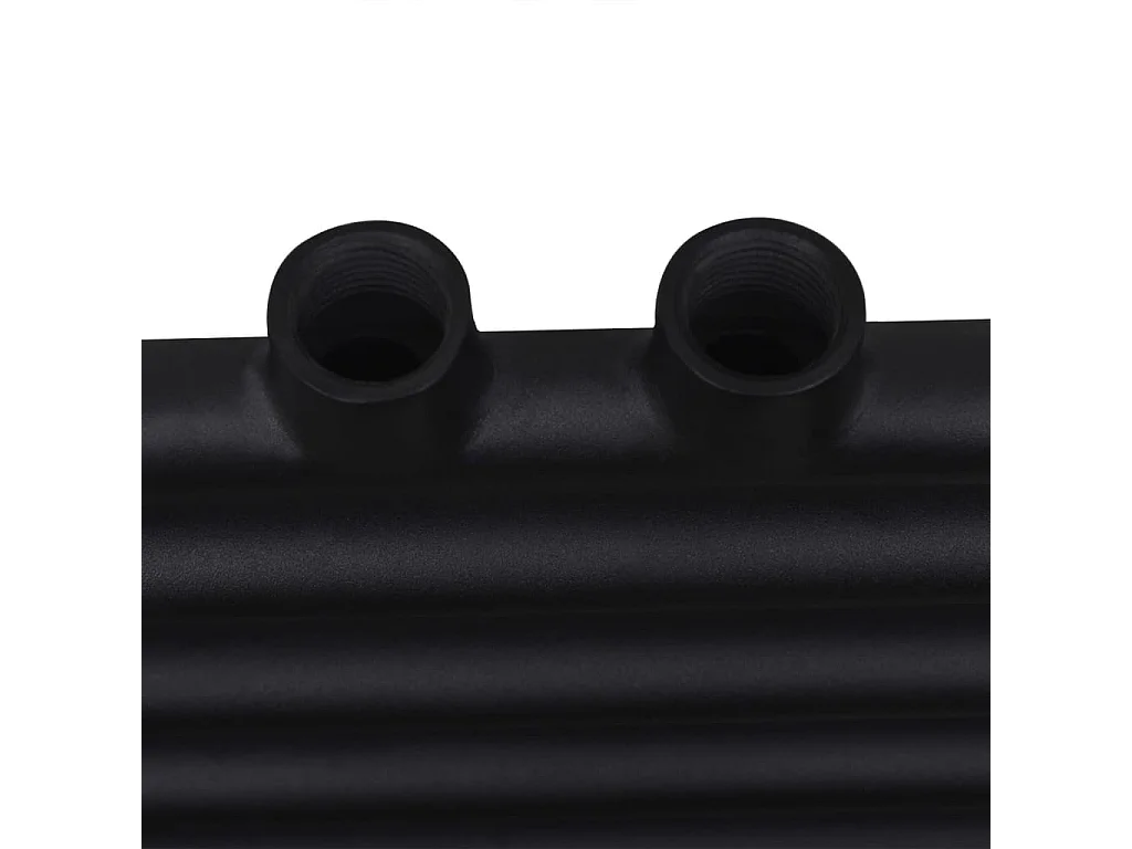 Sèche-serviettes eau chaude à rails droits noir 480 x 480 mm