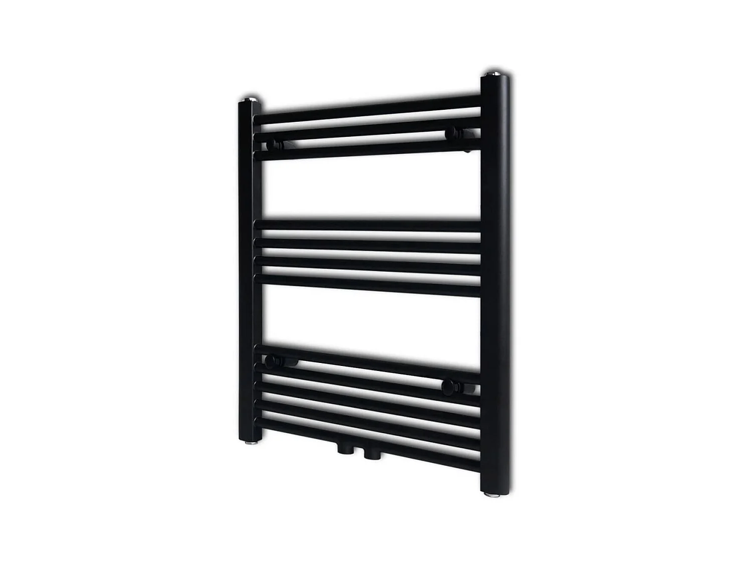 Sèche-serviettes eau chaude à rails droits noir 600x764 mm