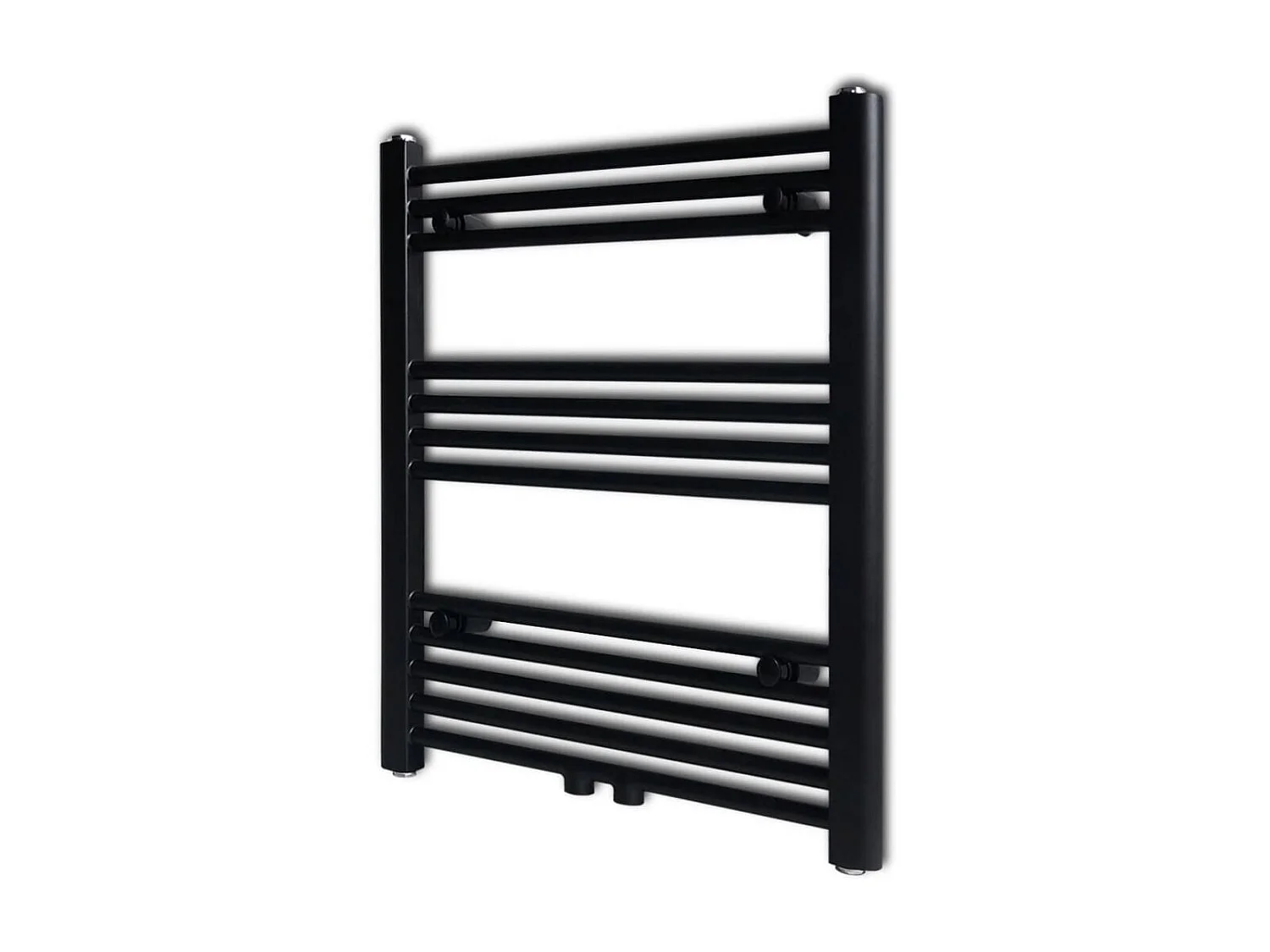 Sèche-serviettes eau chaude à rails droits noir 600x764 mm