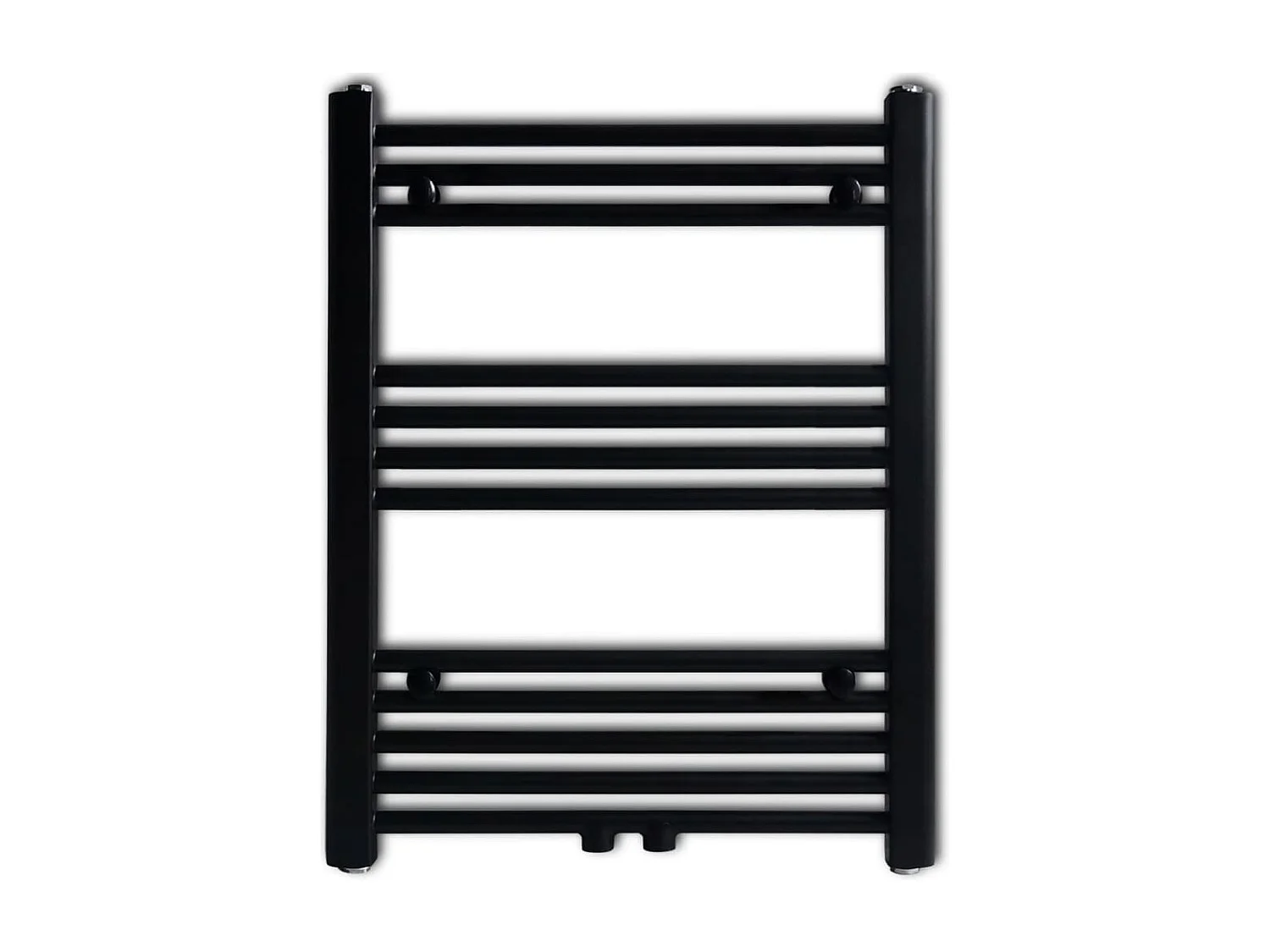 Sèche-serviettes eau chaude à rails droits noir 600x764 mm