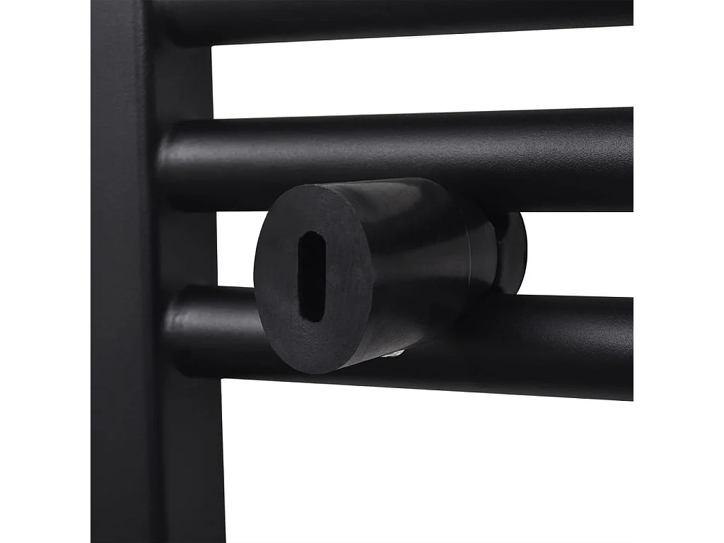 Sèche-serviettes eau chaude à rails droits noir 600x764 mm