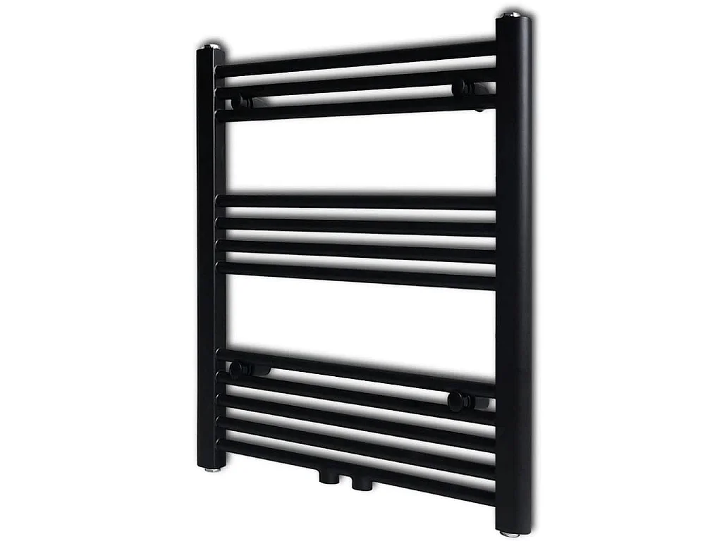 Aquecedor toalhas casa de banho liso 600 x 764 mm preto
