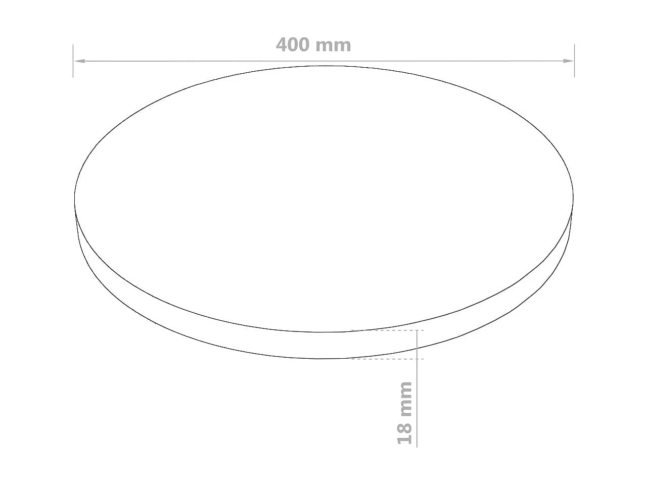 Tischplatte Rund MDF 400x18 mm