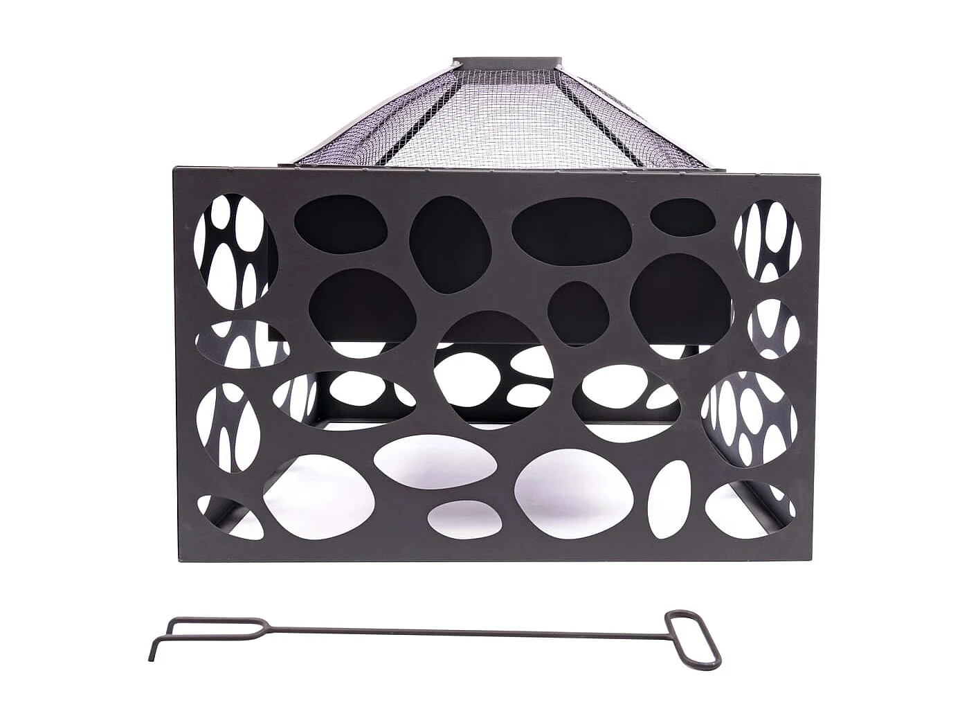 Foyer avec grille de barbecue Mikor Noir