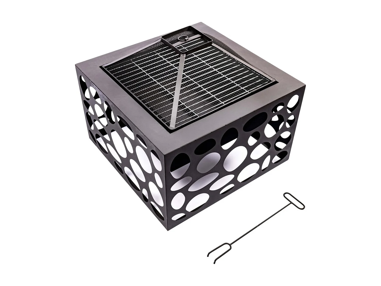 Brasero con parrilla Mikor negro