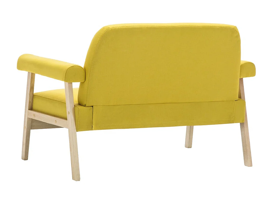 Canapé à 2 places Tissu Jaune