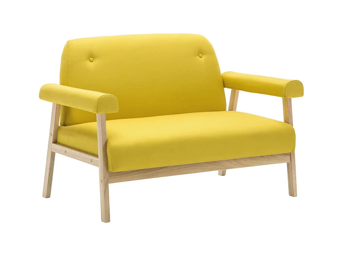 Canapé à 2 places Tissu Jaune