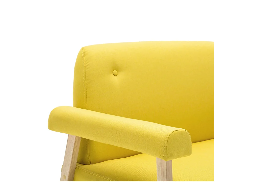 Canapé à 2 places Tissu Jaune