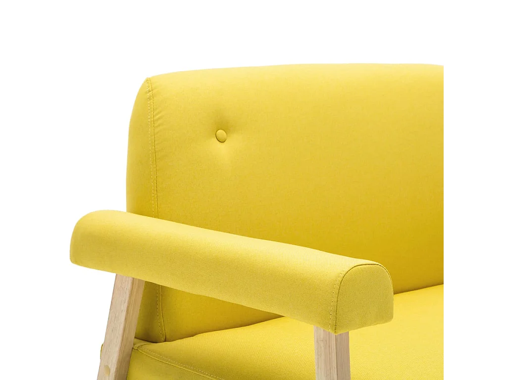 Canapé à 2 places Tissu Jaune