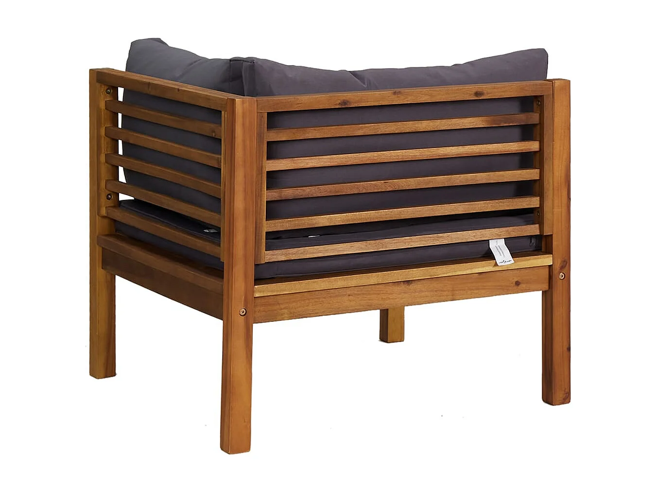 Sofá de esquina 2 uds madera maciza acacia cojines gris oscuro