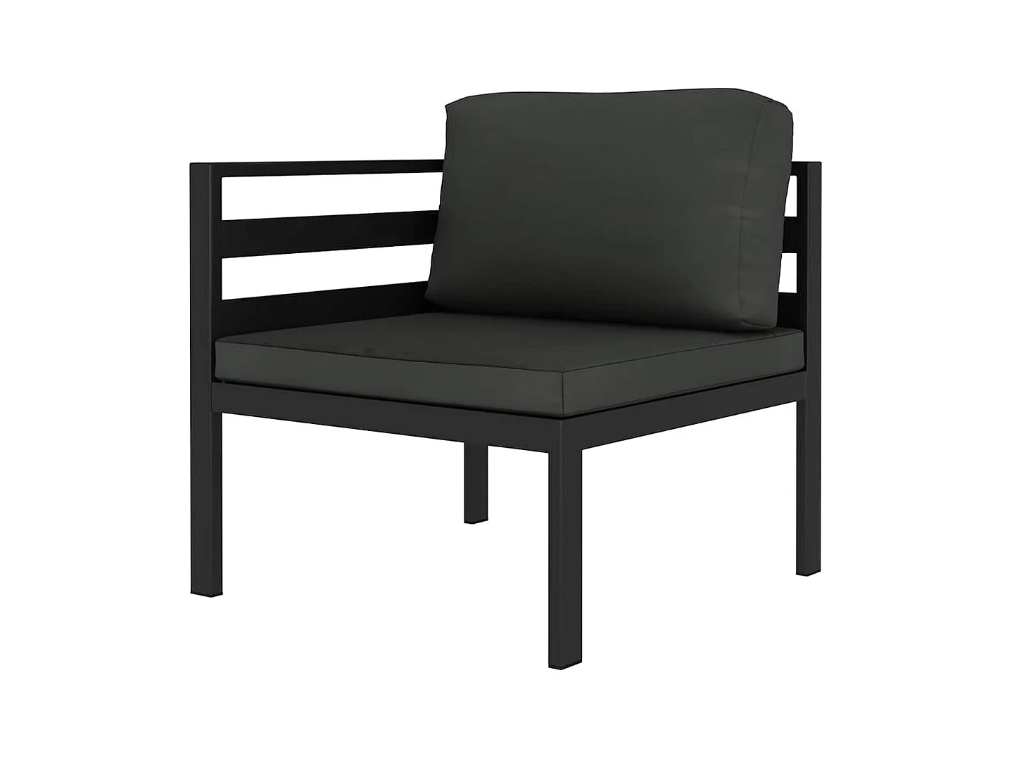 Canapé d'angle sectionnel avec coussins Aluminium Anthracite